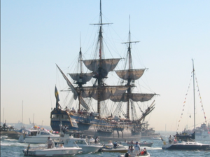 When the Göteborg returned from China, on June 9, 2007, the harbor basin was filled with boats. We were one of them. Photo: private