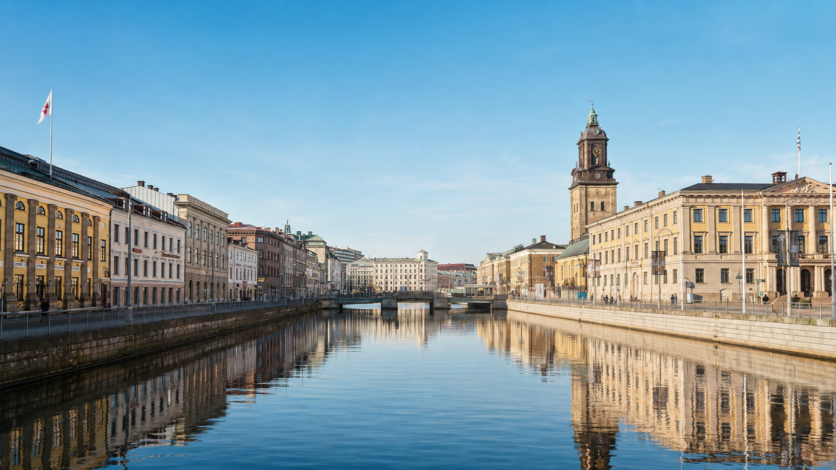 Gothenburg canal and reflections
